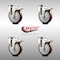 Service Caster 5 Inch 316SS Maroon Polyurethane Swivel Top Plate Caster Set Total Lock Brake SCC-SS316TTL20S514-PPUB-MRN-4 - alternate 3